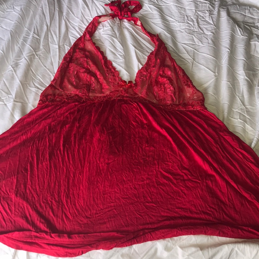 Red halter babydoll